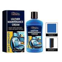 Premium Leather Maintenance Cream - Restores Color & Shine | Gentle Cleaner & Polish for Car Seats & Sofas | Protects & Revives Faded Leather with Eas