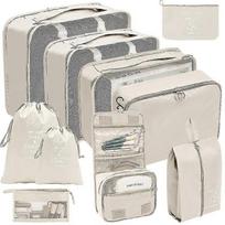 Suitcase Organizer Set With 10 Packing Cubes Suitcase Organizer Set Beige - DD