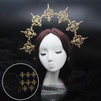 Lolita Spiked Halo Crown Beaded Chain Tiara Gothic Headband Luxury Accessories Headwear Diy Materials Package as the picture