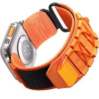 Wrist Strap For Apple Watch Ultra 3 49MM Nylon Tactical Sports band for iWatch Series 11 46mm 10 9 8 7 6 SE 5 4 45mm 44mm 42mm 40 41 38 Bracelet 38mm 40mm 41mm oranžinė