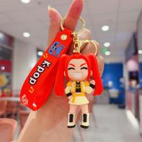 Movie Kpop Demon Hunters Keychain Tiger Rumi Mirazoi Character PVC Character Keychain Children's Fan Bag Pendant Gift Toy raudona