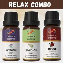 Levandų, rožių ir jazminų eterinių aliejų rinkinys aromaterapijai ir namų kvapui | Eteriniai aliejai difuzoriui ir muilo gamybai Pack - 10 ml