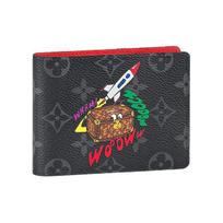 Louis Vuitton Multiple Holiday Series Comic Graffiti Monogram Canvas Wallet Card Holder Men wallet M80930 Gift Set(Basic Set+Box+Shopping Bag)