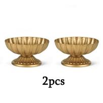 2pcs Distressed Golden Compote Pedestal Vases Vintage Antique Urn Flower Vases for Centerpieces Metal Compote Bowl Vase for Wedding Centerpieces 2pcs