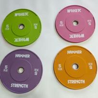 Yuanzu 5KG Cast Iron Rubber-Coated 3-Hole Barbell Plate 5kg spalva
