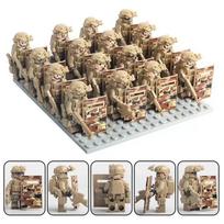 Konstrukciniai blokeliai Karinės minifigūrėlės Šmėkla SWAT Specialiosios pajėgos Ginklai Skydas Lėlės Berniukas Surinkimo žaislai