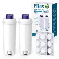 2Pcs Water Filtration For Dlsc002 W/12Pcs Descaler Tablets For Delonghi Magnifica S Dinamica Coffee Device Ecam Esam Etam Series X