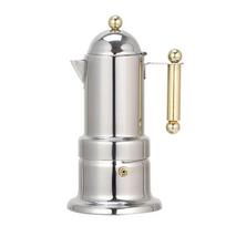 200ML Moka kavinukas Nerūdijančio plieno sutvirtintas Espresso kavinukas 4 puodeliai Tinka viryklei ar indukcinei kaitlentkei Namų kavos virimo puodas sidabras