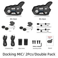 Motociklo „Bluetooth“ šalmas domofonas iki 6 vairuotojų kelių belaidžių vandeniui atsparių vidinių telefonų ausinės 1200 m Dual Pack