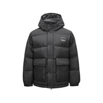 Skechers Basic Sports Series Comfortable Fashionable Warm Hooded Versatile Jacket Down Coat Men outerwear Carbon-Black P424M057-0018 M