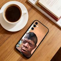 Juokingas Mimo Stiliaus Telefono dėklas Samsung Galaxy A73,A72,A71,A70,A53,A52,A51,Minkštas Silikoninis Juodas Dangtelis Samsung a21s white