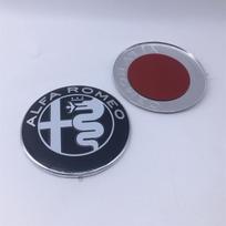 2pcs 74mm For Alfa Romeo 147 156 159 Giulietta 7color GT Car Front Grill Emblem Console Knob Interior Sticker Auto Accessories 2pcs 74mm juoda balta spalva