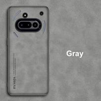 For Nothing Phone 3A Case Luxury PU Leather Phone Case For Nothing Phone 3A 5G Back Cover Matte Silicone Shockproof Protection Nothing Phone 3A pilka spalva