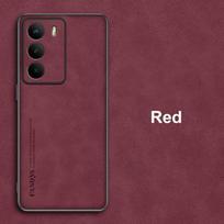 Prabangus PU odinis telefono dėklas Realme C71 4G, skirtas Realme C71 RealmeC71, galinis dangtelis, silikoninis, atsparus smūgiams, pilna apsauga For Realme C71 4G raudona
