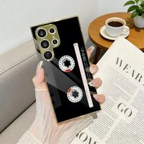 Vintage Magnetic Old Tape Phone Case Luxury Electroplated Metal Frame Case For Samsung Galaxy S25 S24 S23 Ultra Funda Galaxy S21+ 5G