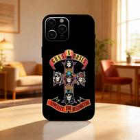 Band G-Guns N Roses Phone Case For iPhone17,16,15,14,13,12 Plus,Max Soft Silicone Black Cover iPhone14ProMax