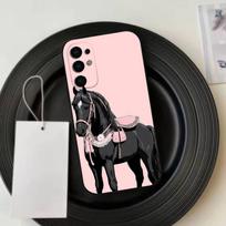 Cute fashion embroidered three ponies Phone Case Black Silicone Soft For Samsung S25,S24,S21,S22,S23,S30,Ultra,S20,Plus,Fe,Lite Samsung S25