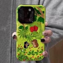 Cute Cartoon Moles And Hedgehogs Phone Case For Samsung Galaxy S20 S23 S24 S25 S26 FE Plus Ultra Edge 4G 5G Double-layer Cover S20FE