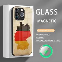 German Flag Phone Case Iphone 16 Pro Max Case 15 14 13 12 11 X XR XS XSMAX 8 Plus Mini Pro Max Glass Magnetic Phone Case iPhone 11 Pro