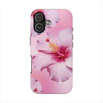 Pink Hibiscus Phone Case for iPhone 17 16e 16 15 14 13 12 11 X XS XR XSMAX 7 8 Air Pro Max Plus Luxury Double-layer Back Cover iPhone 11