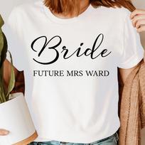 Personalised Future Mrs Bride Wife To Be Engagement Womens T-Shirt Mens Womens Tees Tops  NED 2T1A1 S