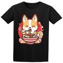 Kawaii corgi eats ramen Boys Girls Teen T Shirt Mens Womens Tees Tops  D  P1  PR 2XL