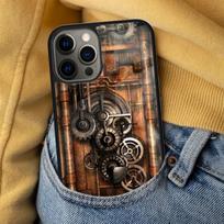 Steampunk Gear Mechanical Magnetic Soft Phone Case for iPhone 16 Promax 15 Pro 13 14 Plus 11 12 Mini MagSafe Coque iPhone 13mini