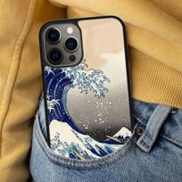 Japanese Wave Art Soft Phone Case for iPhone 17 Air 16e Pro max 15 Pro 13 14 Plus 11 12 MagSafe Magnetic Coque iPhone 17pro