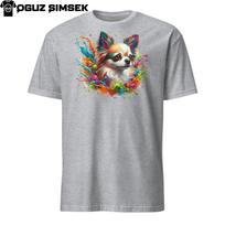 Vibrant Chihuahua Unisex T-Shirt Mens Womens Tees Top: Colorful Dog Design, Short-Sleeve Tee 4XL