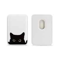 Leather Wallet Strong Card Holder Case For Magsafe For iPhone 17 16 15 14 Pro Max Plus Adorably Silly Cute Cat Phone Accessories