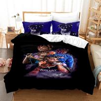 New Juice Wrld Bedding Set Single Twin Full Queen King Size Stars Juice Wrld Bed Set Aldult Kid Bedroom Duvetcover Sets 3D 018 Eu Single 135x200cm dangaus mėlyna spalva