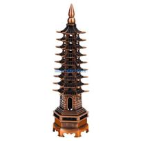 A5YD Feng Shui Alloy 3D Model Chinese Wenchang Pagoda Tower Crafts Statue Decoration