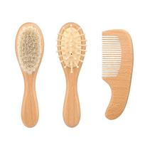 Premium-For Newborn Grooming Kit-Baby Hair Brush Set-Soft Goat Bristle Wooden Brush And Comb Set For Newborns