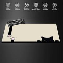 Kawaii Black Kitten Mouse Pad Large Cute Game Keyboard Mat XxL Computers Accessories Table Pads Girl Home Bedrooms Carpet Mats 600x300x2mm
