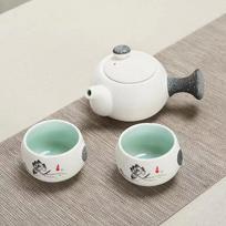 Exquisite Snowflake Glaze Kung Fu Tea Set Portable Outdoor Travel Tea Set Ceramic Mug Teapot Yixing Kettle Teaware Shu Puer Cups