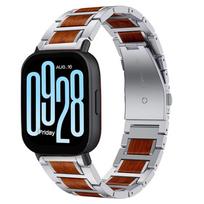 22mm Rosewood+Metal Strap for Redmi Watch 5 Active Stainless steel Bracelet Wristband for Xiaomi Redmi Watch 5 Lite Accessories Redmi Watch 5 Active sidabras