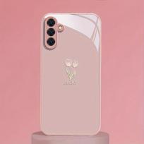 Tulip tempered glass phone case suitable for Samsung Galaxy S26 S25 S24 S23 S22 S20 FE/Ultra/Plus5G anti drop back cover Galaxy S26