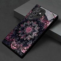 Mandala patterned glass phone case suitable for Samsung Galaxy S26 S25 S24 S22 S21 S20 FE/Ultra/Plus hard case Galaxy S25 juoda