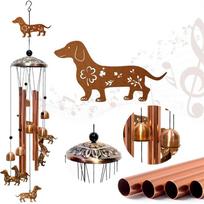 ABBY-Dachshund Dog Wind Chimes For Outside, Outdoor/Indoor Windchimes, Home, Lawn, Porch, Yard Decorations, Metal Garden Decor