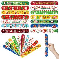 103050Pcs Christmas Slap Bracelets Bulk Santa Claus Merry Christmas Printed Wristbands for Boys Girls holiday Slap Bracelet