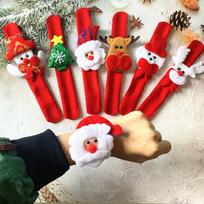Christmas Slap Bracelets Bulk Sensory Toys Santa Claus Snowman Snap Bracelet Party Favors New Year Gifts for Girls and Boys