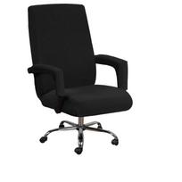 Elastic Velvet Office Chair Cover Removable Anti-dirty Armchair Seat Case Solid Color Durable Rotate Computer Chair Slipcover L