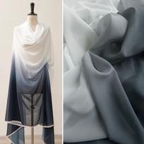 Wide 147cm 150D Gradient Chiffon Fabric Drape Skirt Fabric Semi-transparent Fabrics Stage Costumes DIY Ancient-style Dress Hanfu 100x147cm juoda
