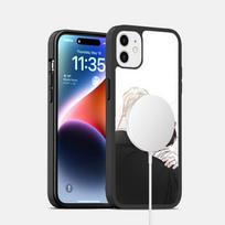 R-Rose And Champagne For iPhone 17 Air 16 E 15 14 13 12 11 Pro Max Plus PC Shock TPU Cover For Magsafe Phone Cover iPhone 12pro max