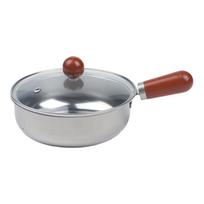 Stainless Steel Pot Multi-functional Cooking Bowl With Wooden Handle Baby Food Pot Handmade Soap Jug Heated Coffee