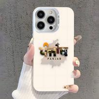 ART Punjab Map Phone Case For iPhone 17,16,15,14,13,12,11,Pro,XS,Max,Plus,Mini,SE White Candy Matte Shockproof Cover iPhone13PRO