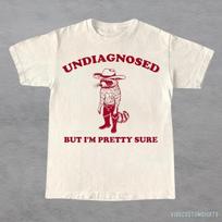 Undiagnosed But I'm Pretty Sure Vintage T Shirt Retro Cowboy Raccoon Western S įvairiaspalvis