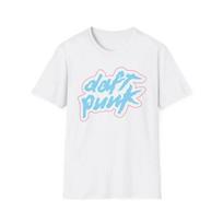 Daft Punk Logo White Black T Shirt Blue Pink Retro S įvairiaspalvis