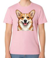 Cute Smiling Corgi Dog Lover Graphic T-Shirt Unisex Tee S įvairiaspalvis