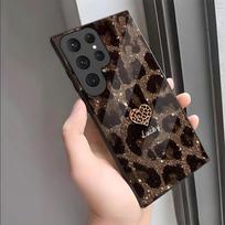 Low-key and light luxury glass shell leopard print phone case for  Galaxy S23 S25 Edge S25 Ultra S20 FE S24 S22 Ultra S21FE Galaxy S25